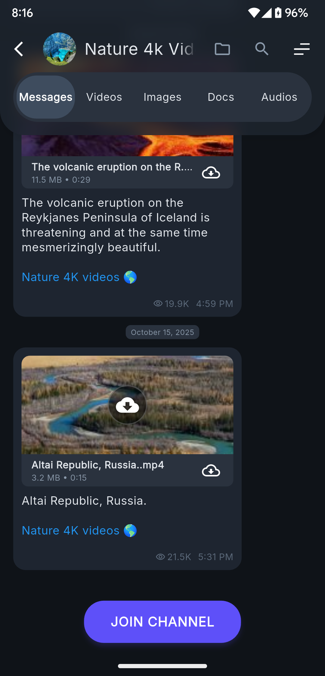Tesu App User Interface - Telegram Video Downloader